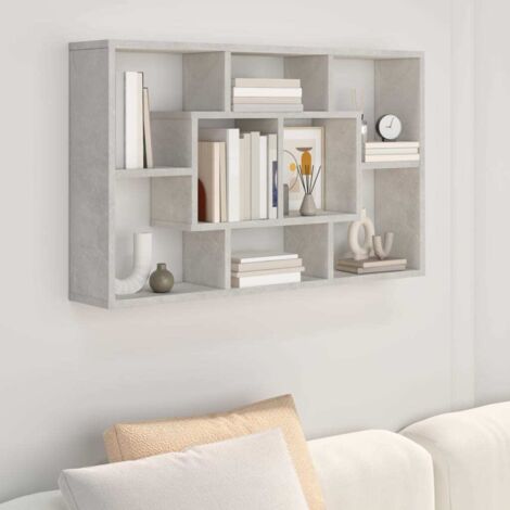 Mensola a Muro Grigio Cemento 85x16x52,5cm in Legno Multistrato vidaXL
