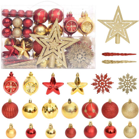 Set Addobbi di Natale 108 pz Oro e Rosso vidaXL (1/5)