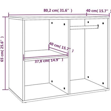 Armoire de dressing Sonoma gris 80x40x65 cm Bois d'ingénierie