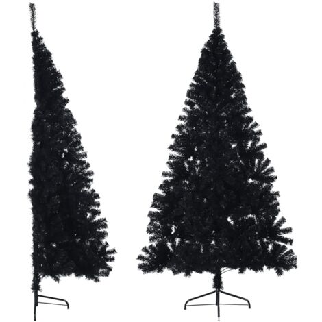 Albero di Natale Artificiale a Metà con Base Nero 180 cm PVC vidaXL