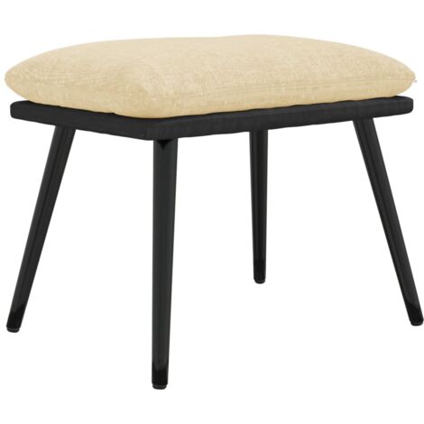 Poggiapiedi Crema 45x29,5x35 cm in Tessuto e Similpelle vidaXL (1/5)