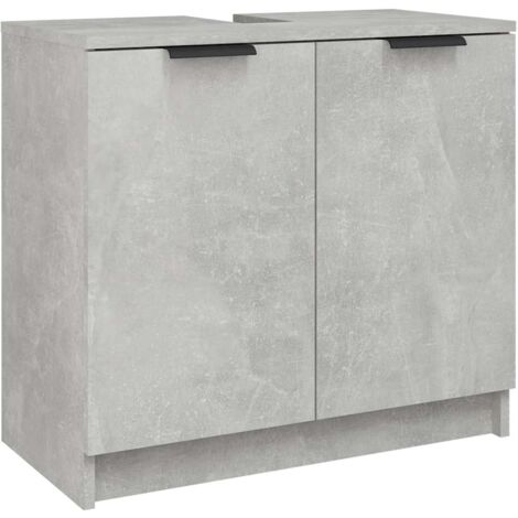 vidaXL Mobile Bagno Grigio Cemento 64,5x33,5x59cm in Legno Multistrato