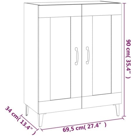 Buffet Noir 69,5x34x90 cm Bois d'ingénierie
