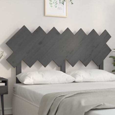 Testiera per Letto Grigia141x3x80,5cm in Legno Massello di Pino vidaXL (1/5)