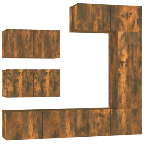 Set di Mobili Porta TV 6 pz Rovere Fumo in Legno Multistrato vidaXL (1/5)
