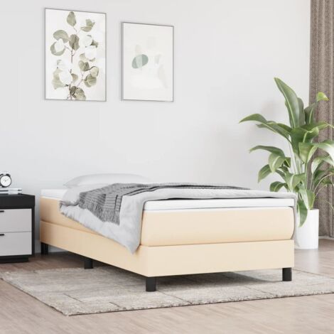 vidaXL Struttura Letto a Rete a Molle Crema 90x200 cm in Tessuto