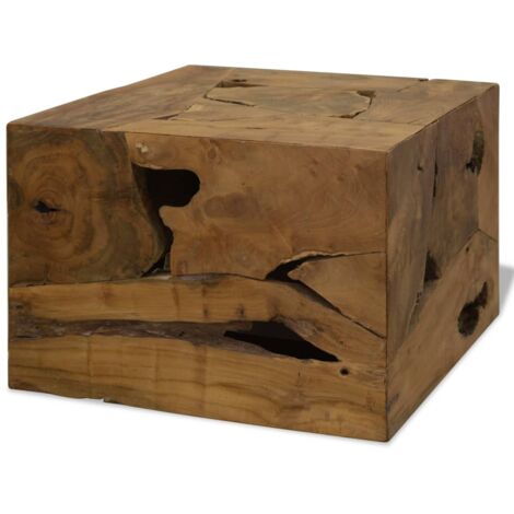 vidaXL Tavolino da Caffè in Autentico Legno di Teak 50x50x35cm Marrone