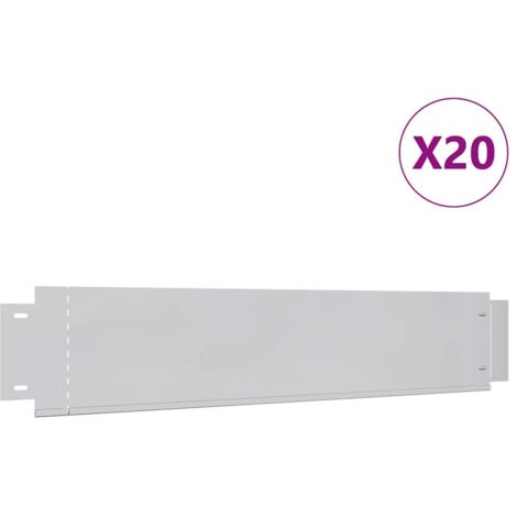 vidaXL Pannelli Recinzione per Prato 20 pz Acciaio Zincato 100x20 cm