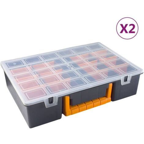 Cassette a Scomparti 2 pz Divisori Rimovibili 360x250x85 mm PP vidaXL (1/5)