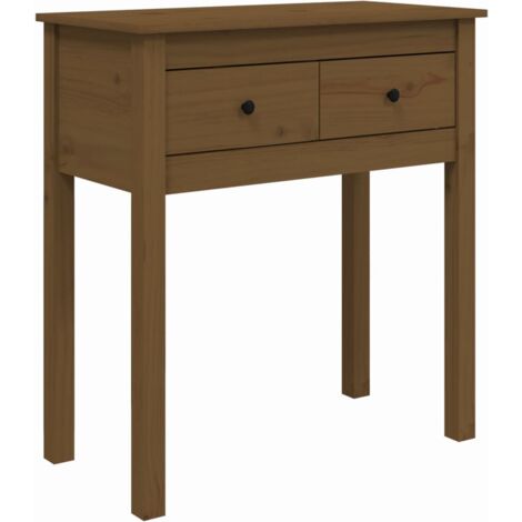 vidaXL Tavolo Consolle Marrone Ambra 70x35x75cm Legno Massello di Pino