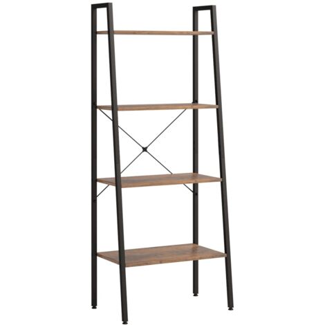 Scaffale Autoportante 4 Ripiani Marrone Scuro Nero 56x35x140 cm vidaXL (1/5)