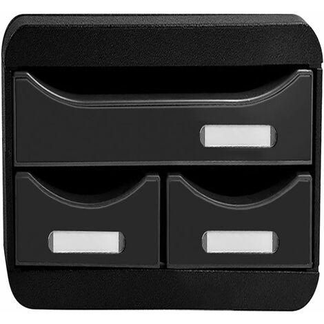 Set Cassetti Scrivania Smal-Box Black con 3 Cassetti Lucido Exacompta