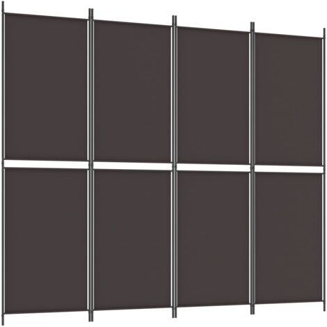 Divisorio a 4 Pannelli Marrone 200x220 cm in Tessuto vidaXL