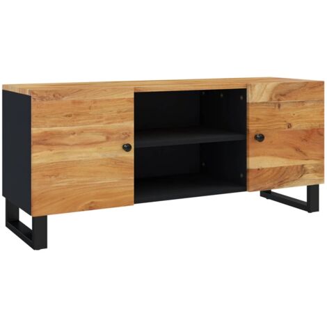 vidaXL Mobile Porta TV 115x30x39 cm in Legno Massello di Acacia