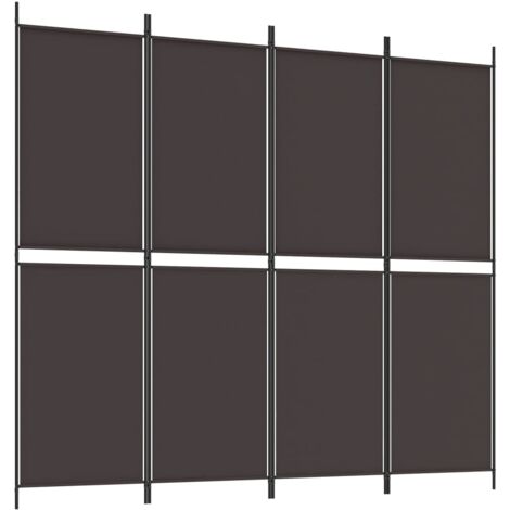 Divisorio a 4 Pannelli Marrone 200x180 cm in Tessuto vidaXL