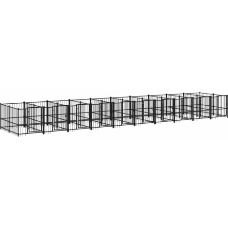 vidaXL Gabbia per Cani da Esterno in Acciaio 18,77 m²