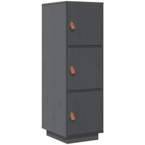 Credenza Grigia 34x40x108,5 cm in Legno Massello di Pino vidaXL (1/5)