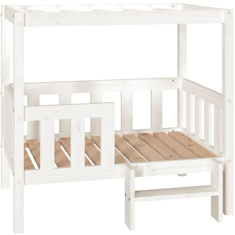 Cuccia per Cani Bianco 95,5x73,5x90cm in Legno Massello di Pino vidaXL