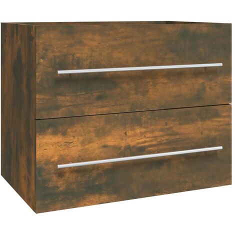 vidaXL Mobile Lavabo Rovere Fumo 60x38,5x48 cm in Legno Multistrato