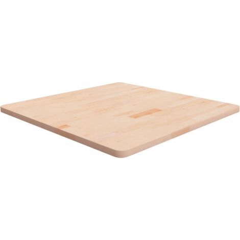 Piano Tavolo Quadrato 80x80x2,5 cm Massello Rovere Non Trattato vidaXL