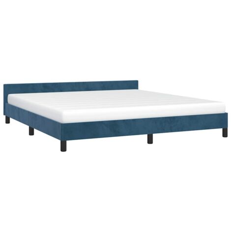 Giroletto senza Materasso Blu Scuro 160x200 cm in Velluto vidaXL (1/5)
