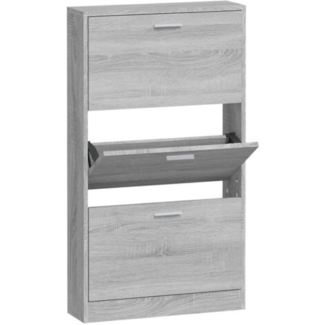 Furniture Limited - Scarpiera Grigio Sonoma 59x17x108 cm in Legno