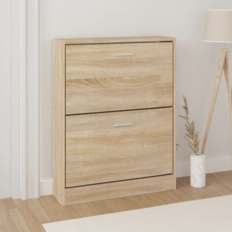 vidaXL Scarpiera Rovere 59x17x81 cm Legno ingegnerizzato