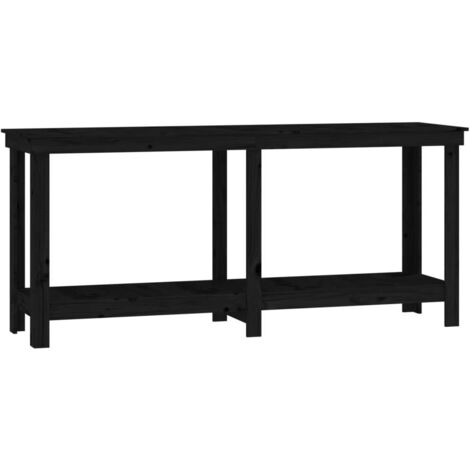 vidaXL Banco da Lavoro Nero 180x50x80 cm in Legno Massello di Pino
