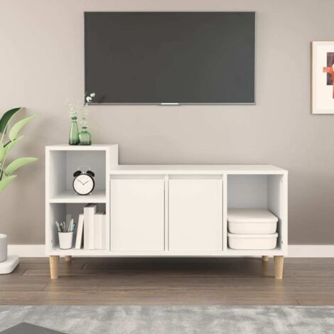 Mobile Porta TV Bianco 100x35x55 cm in Legno Multistrato vidaXL (1/6)