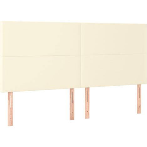vidaXL Testiera Crema 200x5x118/128 cm Similpelle