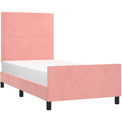 Giroletto con Testiera Rosa 100x200 cm in Velluto vidaXL (1/5)