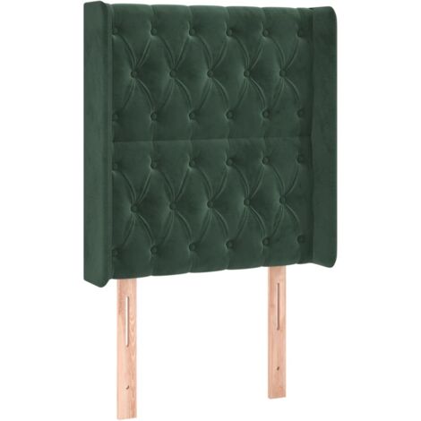 vidaXL Testiera ad Orecchio Verde Scuro 83x16x118/128 cm in Velluto (1/5)