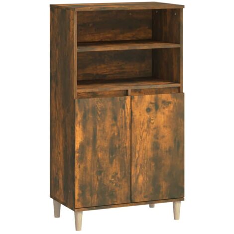 Credenza Rovere Fumo 60x36x110 cm in Legno Multistrato vidaXL (1/5)