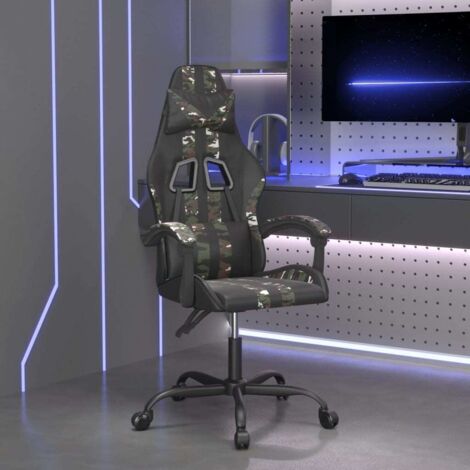 Sedia da Gaming Nero e Mimetico in Similpelle vidaXL