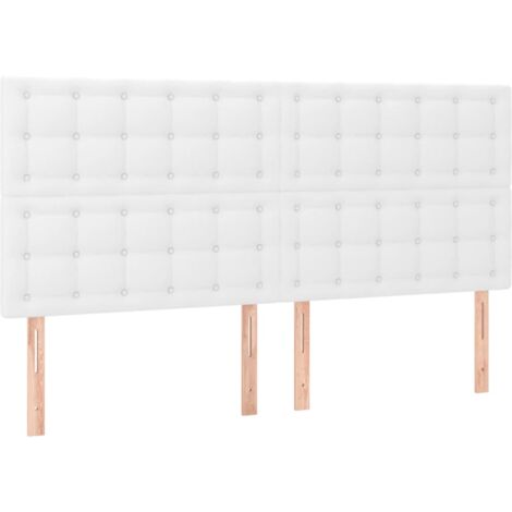 vidaXL Testiera Bianca 180x5x118/128 cm in Similpelle