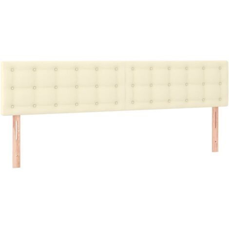 vidaXL Testiera Crema 200x5x78/88 cm in Similpelle (1/5)