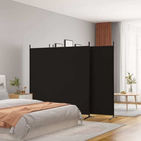 vidaXL Divisorio a 4 Pannelli Nero 698x180 cm in Tessuto (1/6)