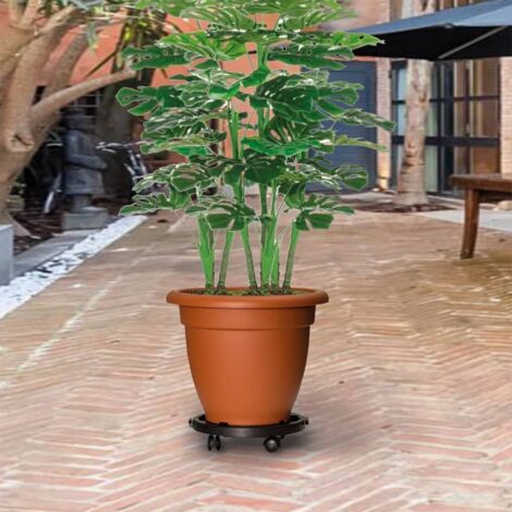 Carrelli per Piante con Ruote 2 pz Diametro 30 cm Neri 170 kg vidaXL (1/5)