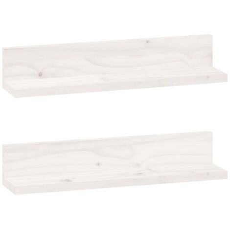 Mensole da Parete 2 pz Bianco 50x11x9cm Legno Massello di Pino vidaXL (1/5)