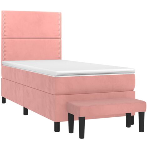 Giroletto a Molle con Materasso Rosa 100x200 cm in Velluto vidaXL (1/5)