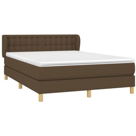Giroletto a Molle con Materasso Marrone Scuro 140x190cm Tessuto vidaXL (1/5)