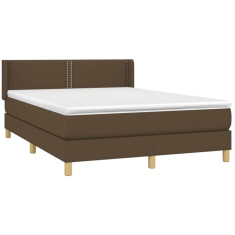 Giroletto a Molle con Materasso Marrone Scuro 140x190cm Tessuto vidaXL (1/5)