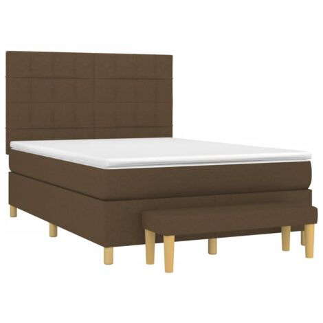 Giroletto a Molle con Materasso Marrone Scuro 140x190cm Tessuto vidaXL (1/5)