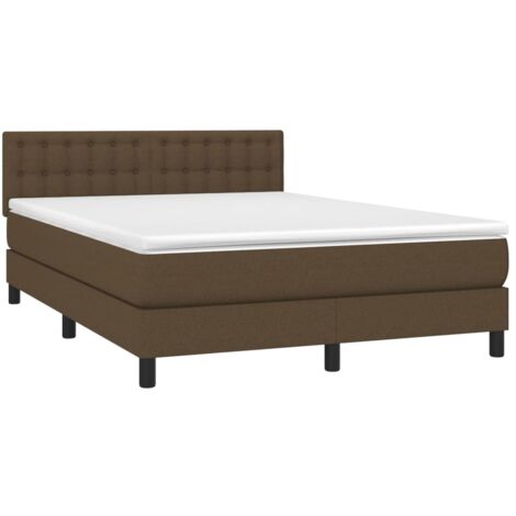 Giroletto a Molle con Materasso Marrone Scuro 140x190cm Tessuto vidaXL (1/5)