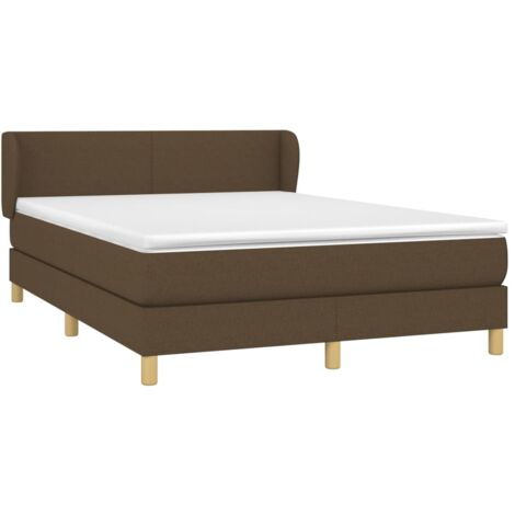 Giroletto a Molle con Materasso Marrone Scuro 140x190cm Tessuto vidaXL (1/5)