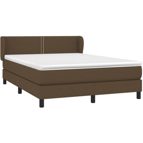 Giroletto a Molle con Materasso Marrone Scuro 140x190cm Tessuto vidaXL (1/5)