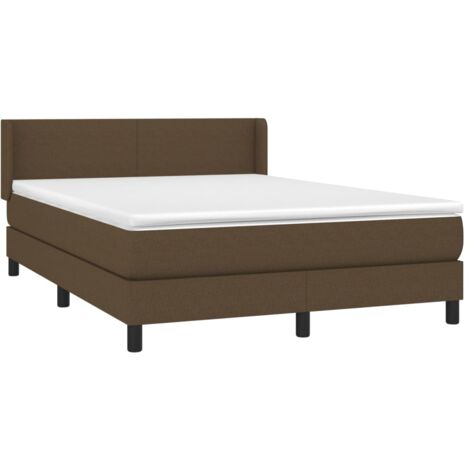 Giroletto a Molle con Materasso Marrone Scuro 140x190cm Tessuto vidaXL (1/5)
