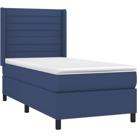 Letto a Molle con Materasso e LED Blu 90x190 cm in Tessuto vidaXL (1/5)