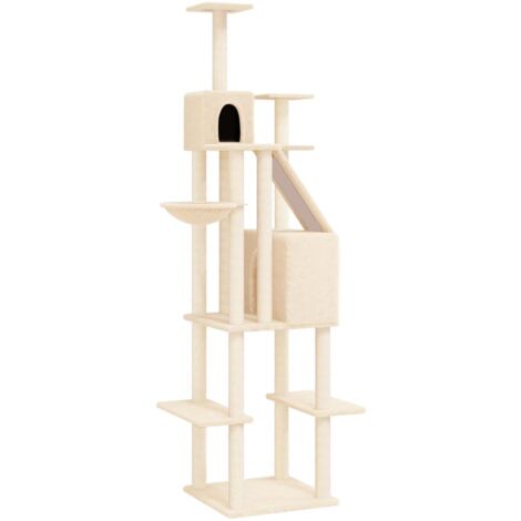 Albero per Gatti con Tiragraffi in Sisal Crema 201 cm vidaXL (1/5)