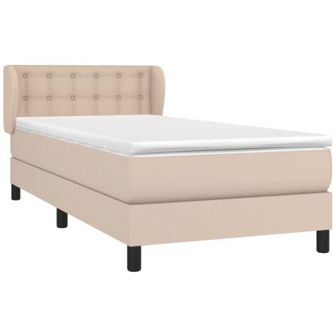 Giroletto a Molle con Materasso Cappuccino 100x200cm Similpelle vidaXL (1/5)